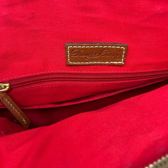 Dooney & Bourke Pebble Grain Zip Zip Satchel Navy & Tan Leather Purse - Picture 11 of 13